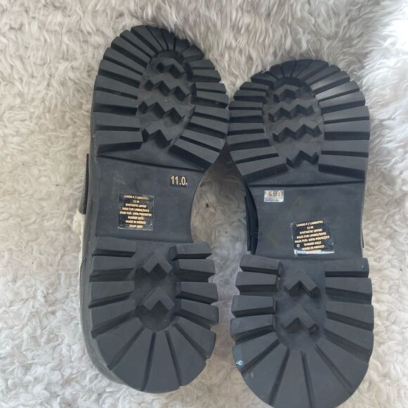 Steve Madden synthetic black Patent Chunky lug loafers bit buckle accent SZ11M - Picture 8 of 10